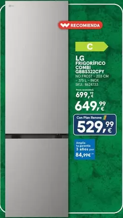 LG - Frigorífico Combi GB85322CPY