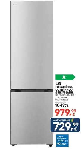LG - Frigorífico Combinado GBBS726AMB