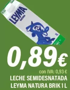 Leyma - Leche Semidesnatada Natura