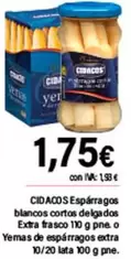 Cidacos - Espárragos Blancos Cortos Delgados Extra Frasco O Yemas De Espárragos Extra