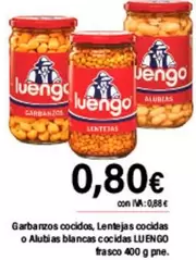 Luengo - Garbanzos Cocidos, Lentejas Cocidas O Alubias Blancas Cocidas