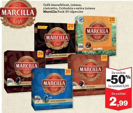 Marcilla - Cafe Descafeinat, Intens, Ristretto, Columbia Extra Intens