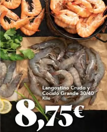 Langostino Crudo Y Cocido Grande
