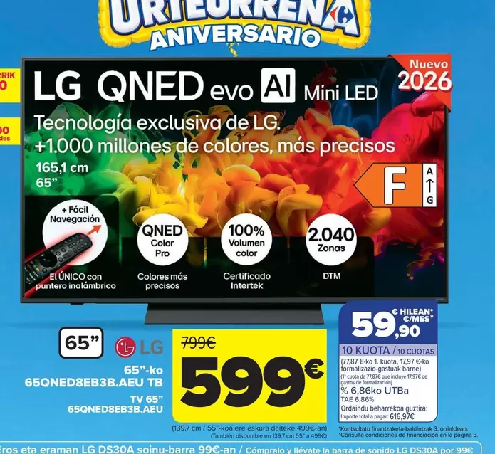 LG - TV 65" 65QNED8EB3B.AEU
