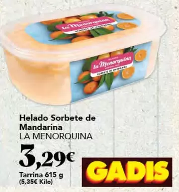 La Menorquina - Helado Sorbete De Mandarina