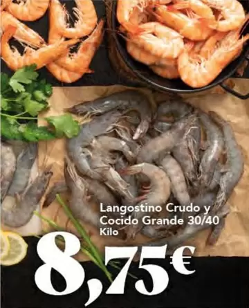 Langostino Crudo Y Cocido Grande