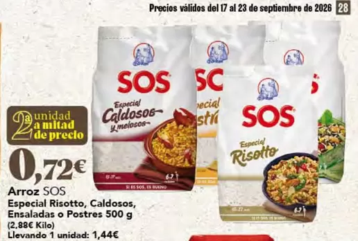 Sos - Arroz Especial Risotto, Caldosos, Ensaladas O Postres