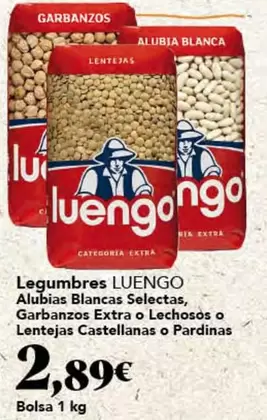 Luengo - Legumbres Alubias Blancas Selectas, Garbanzos Extra O Lechosos O Lentejas Castelanas O Pardinas