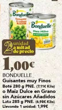 Bonduelle - Guisantes Muy Fines Bote O Maiz Dulce En Grano Sin Azucares Anadidos