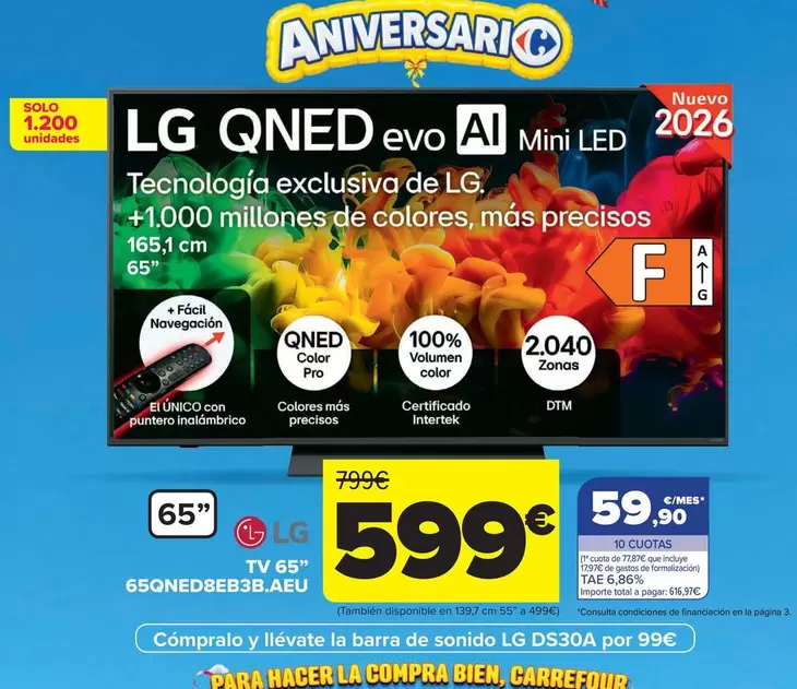 LG - TV 65'' 65QNED8EB3B.AEU