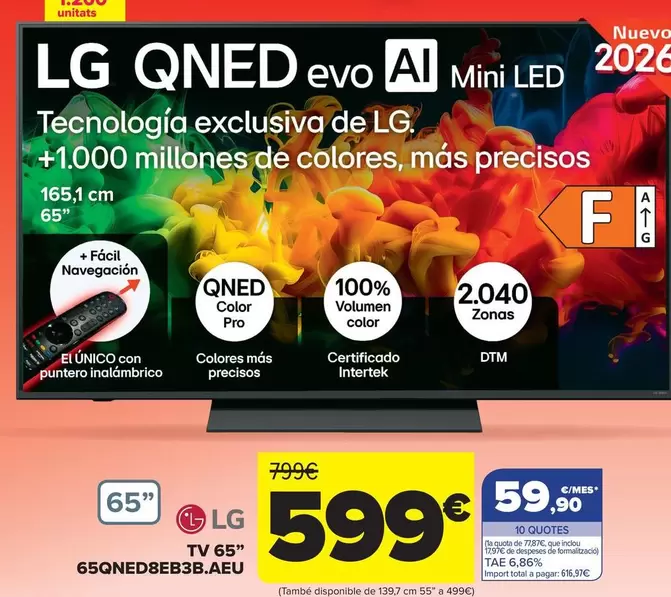 LG - TV 65" 65QNED8EB3B.AEU