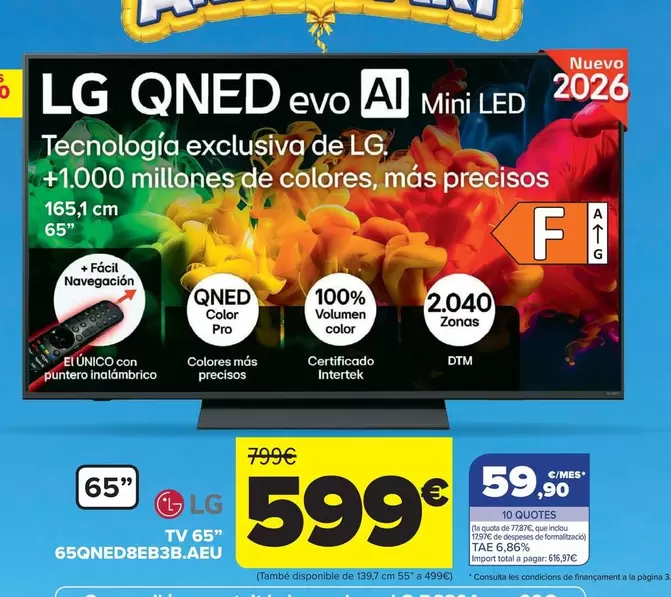 LG - TV 65" 65QNED8EB3B.AEU
