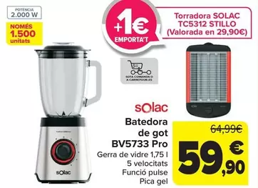 Solac - Batidora De Vaso BV5733 Pro