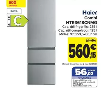 Haier - Combi HTR3618CNMG