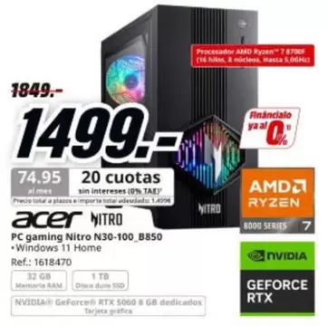 Acer - PC Gaming Nitro N30-100, B850