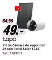 Tapo - Kit De Cámara De Seguridad 2k Con Panel Solar TC82