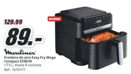 Moulinex - Freidora De Aire Easy Fry Mega Compact EZ6618
