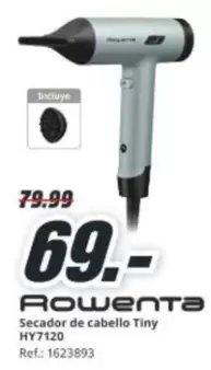 Rowenta - Secador De Cabello Tiny Hv7120