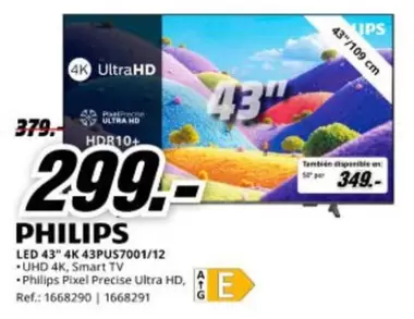 Philips - Led 43" 4k 43pus7001/12