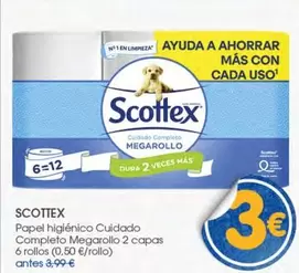Scottex - Papel Higiénico Cuidado Completo Megarollo 2 Capas