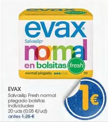 Evax - Salvaslip Fresh Normal Plegado Bolsitas Individuales