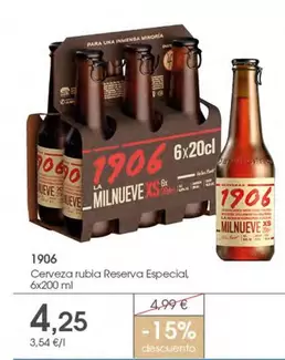 1906 - Cerveza Rubia Reserva Especial