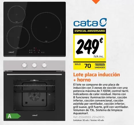 Cata - Lote Placa Inducción + Horno