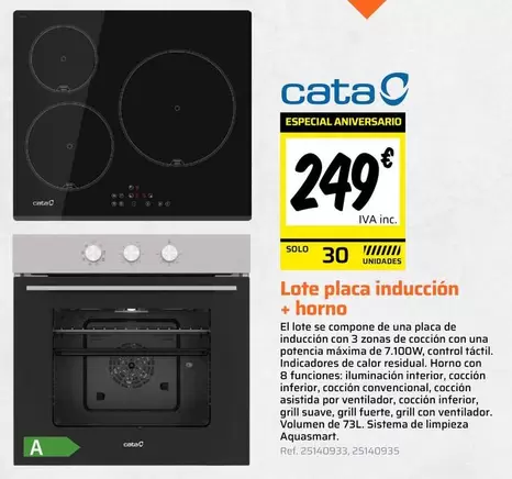 Indesit - Lote Placa Inducción + Horno