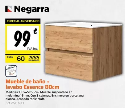 Solo - Mueble De Bano + Lavabo Essence 80cm