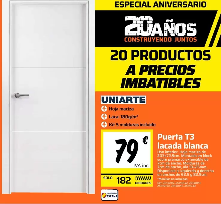 Juntos - Puerta T3 Lacada Blanca