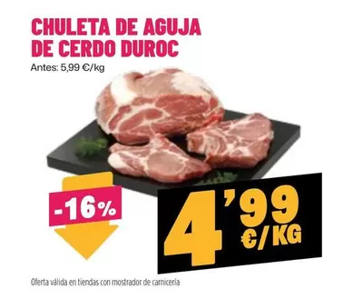 duroc - Chuleta De Aguja De Cerdo Duroc
