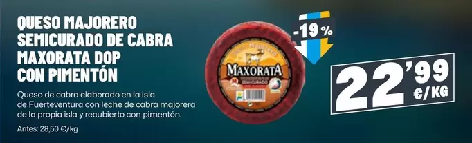 maxorata - Queso Majorero Semicurado De Cabra Maxorata DOP Con Pimiento