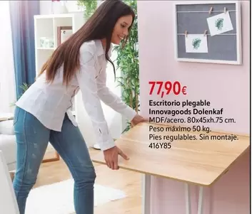 Escritorio Plegable Innovagoods Dolenkaf MDFfacero. 804x51x75 Cm.