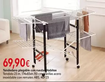 Habitex - Tendedero Plegable Con Ruedas