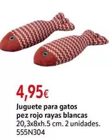 Juguete Para Gatos Pez Rojo Rayas Blancas