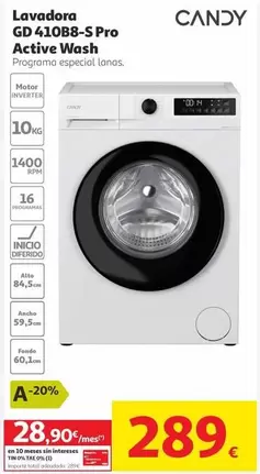 Candy - Lavadora Gd 410b8-s Pro Active Wash
