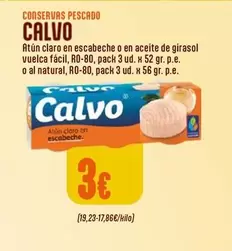 Calvo - Atún Claro En Escabeche O En Aceite De Girasol Vuelca Fácil O Al Natural
