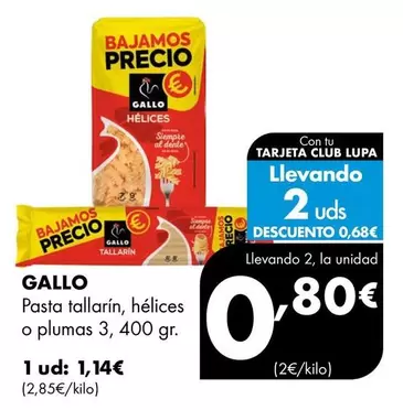 Gallo - Pasta Tallarin, Hélices O Plumas 3