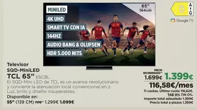 Google - Televisor Sqd-mixed TCL 65"