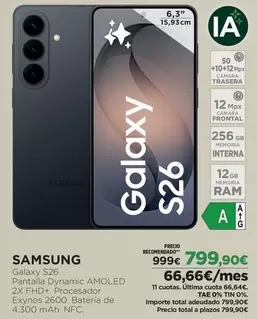 Samsung - Galaxy S26 Pantalla D/banic Amoled