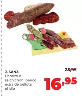 J. Sanz - Chorizo O Salchichon Iberico Extra De Bellota