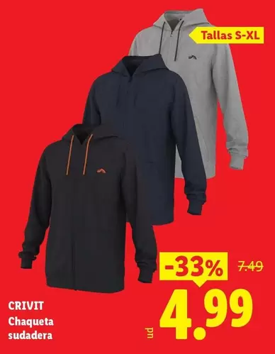 Crivit - Chaqueta Sudadera