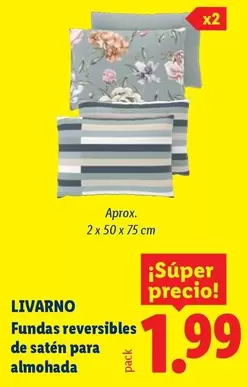 Livarno - Fundas Reversibles De Satén Para Almohada