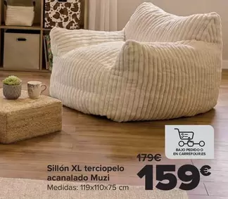 Sillón XL Terciopelo Acanalado Muzi