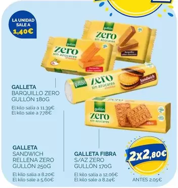 Gullón - Galleta Sandwich Rellena Zero S/az Zero