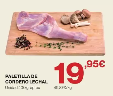 Paletilla De Cordero Lechal