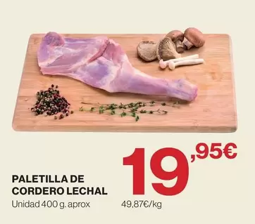 Paletilla De Cordero Lechal