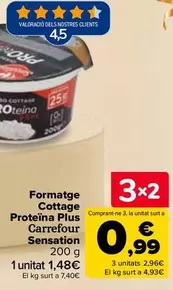 carrefour - Formatge Cottage Proteina Plus Sensation