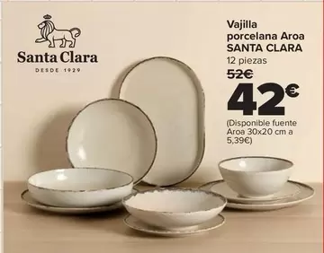 Santa Clara - Vajilla Porcelana Aroa