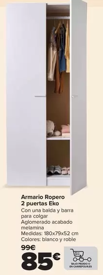 Armario Ropero 2 Puertas Eko